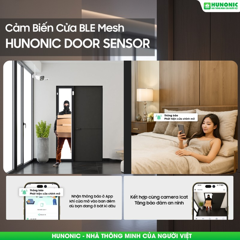Bộ cảm biến cửa BLE Mesh Hunonic Door Sensor - Ảnh 6 Bộ cảm biến cửa BLE Mesh Hunonic Door Sensor - Ảnh 6