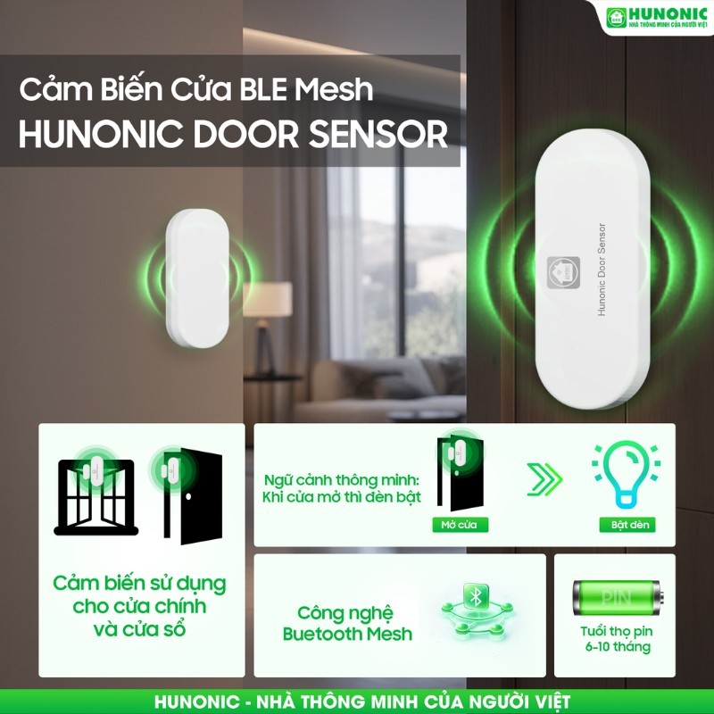 Bộ cảm biến cửa BLE Mesh Hunonic Door Sensor 14 cam bien cua3
