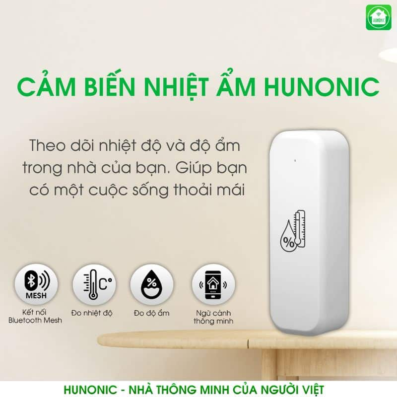 Cảm Biến Nhiệt Ẩm Bluetooth Hunonic - Kiểm Soát Môi Trường Qua Điện Thoại 6 cảm biến nhệt ẩm Hunonic