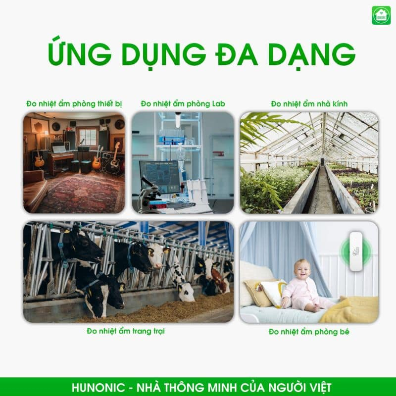 Cảm Biến Nhiệt Ẩm Wifi Hunonic 9 tinh nang cam bien nhiet am01