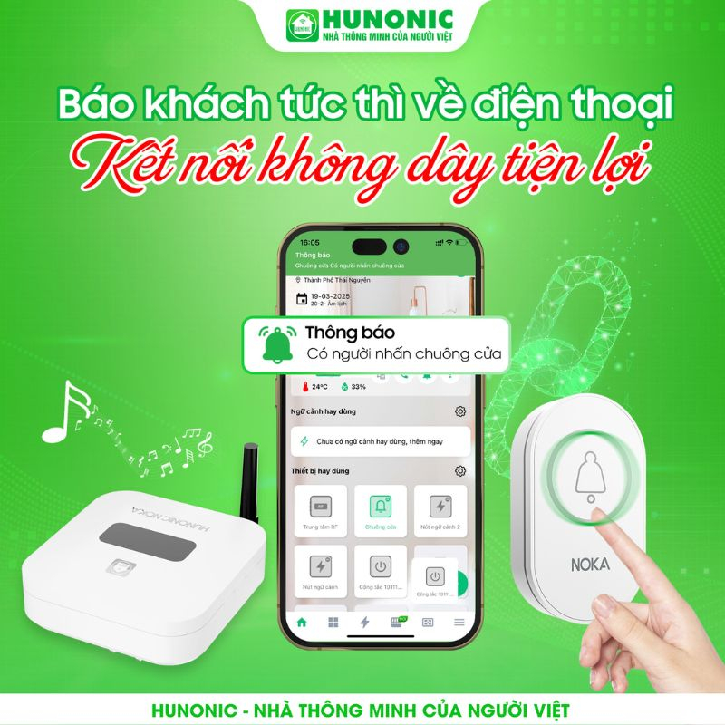 Chuông Cửa Thông Minh HUNONIC NOKA - An ninh tối ưu - Bảo mật tuyệt đối 9 chuong cua thong minh noka1