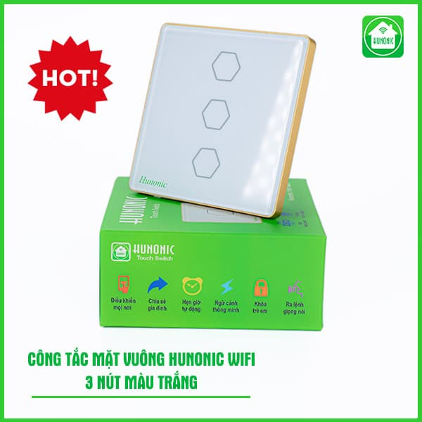 Công Tắc Cảm Ứng Wifi Hunonic Mặt Vuông - Ảnh 2 Công Tắc Cảm Ứng Wifi Hunonic Mặt Vuông - Ảnh 2