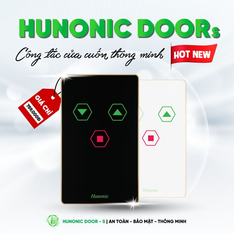 Công Tắc Cửa Cuốn Wifi Hunonic Door S - Phiên Bản Mới 2026 8 công tắc cửa cuốn hunonic doors