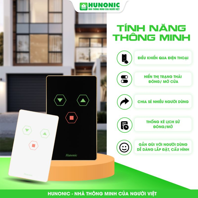 Công Tắc Cửa Cuốn Wifi Hunonic Door S - Phiên Bản Mới 2026 10 cua cuon hunonic S2