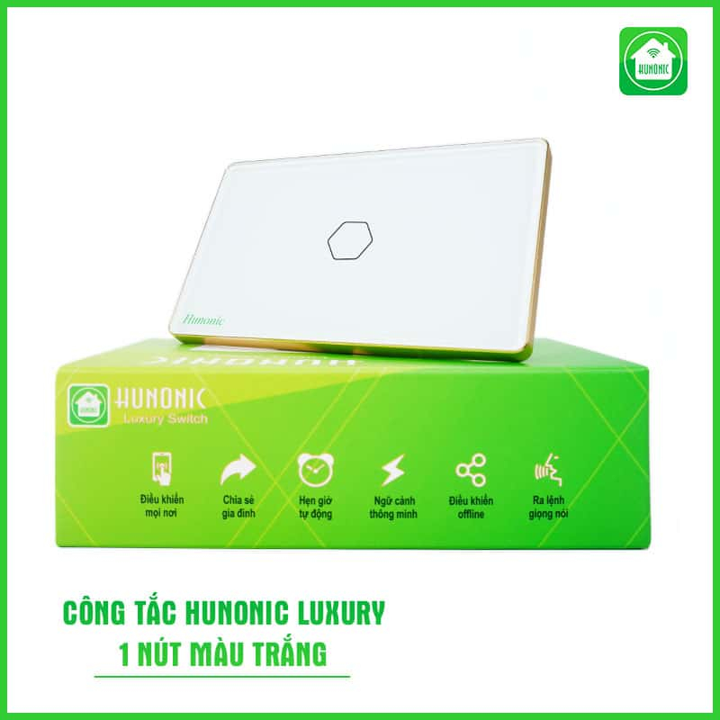 Công Tắc Hunonic Luxury Hình Chữ Nhật Viền Vàng - Ảnh 10 Công Tắc Hunonic Luxury Hình Chữ Nhật Viền Vàng - Ảnh 10