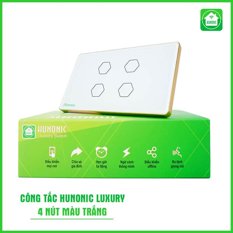 Công Tắc Hunonic Luxury Hình Chữ Nhật Viền Vàng - Ảnh 13 Công Tắc Hunonic Luxury Hình Chữ Nhật Viền Vàng - Ảnh 13