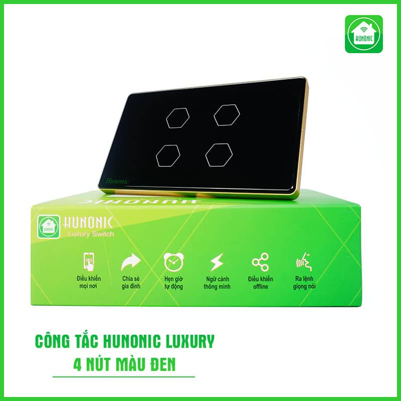 Công Tắc Hunonic Luxury Hình Chữ Nhật Viền Vàng - Ảnh 6 Công Tắc Hunonic Luxury Hình Chữ Nhật Viền Vàng - Ảnh 6