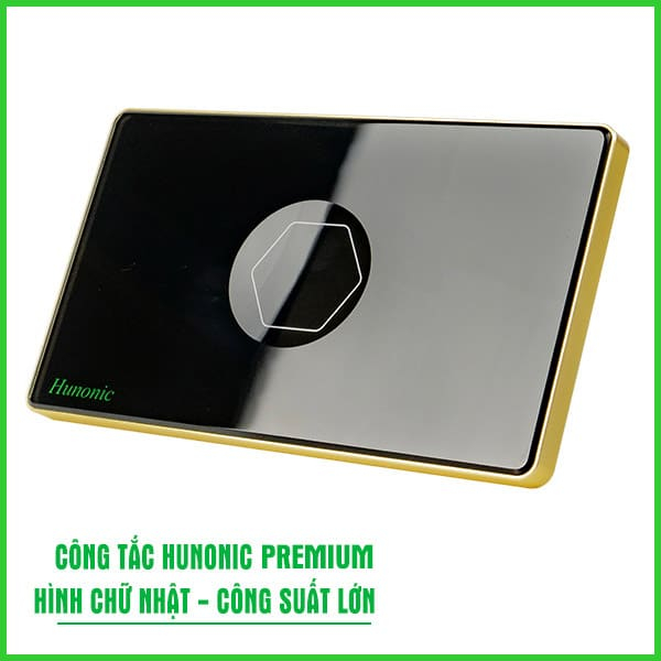 Công Tắc Hunonic Premium Hình Chữ Nhật Viền Vàng - Ảnh 3 Công Tắc Hunonic Premium Hình Chữ Nhật Viền Vàng - Ảnh 3