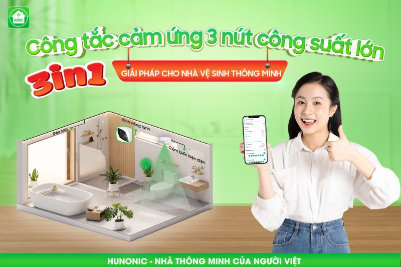 Công Tắc Wifi 3 Nút Liên Kết Nhà Vệ Sinh Thông Minh Màu Đen 6 công tắc nhà vệ sinh