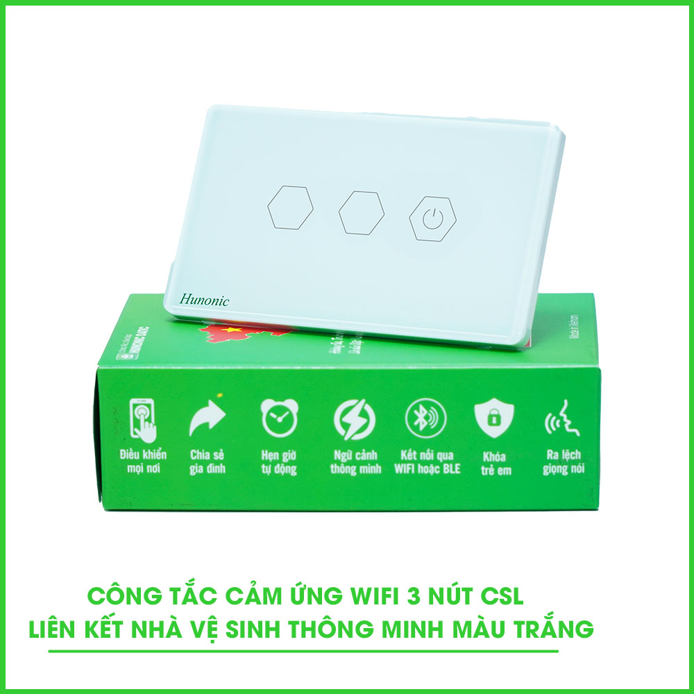 Công Tắc Wifi 3 Nút Liên Kết Nhà Vệ Sinh Thông Minh Màu Trắng Công Tắc Wifi 3 Nút Liên Kết Nhà Vệ Sinh Thông Minh Màu Trắng