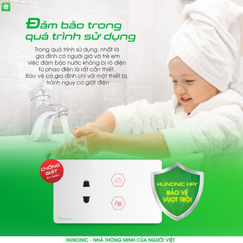 Ổ Cắm Máy Bơm Chống Giật An Toàn Hunonic SPS 10 tinh nang o cam may bom sps1