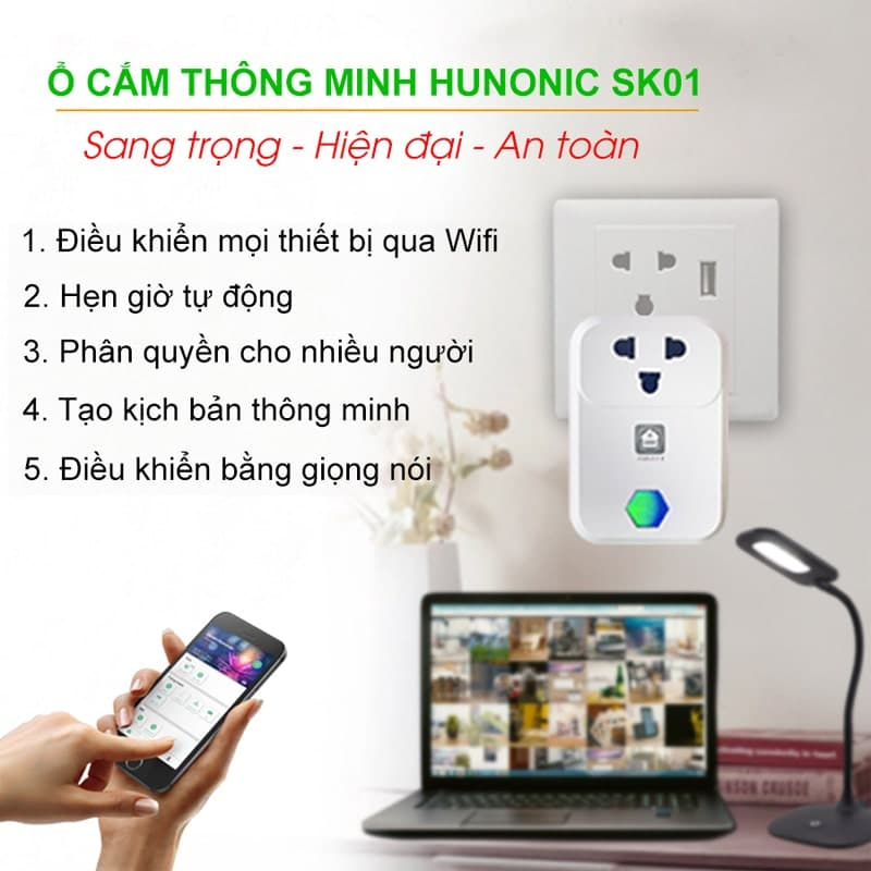 Ổ cắm thông minh Hunonic SK01 - Ảnh 5 Ổ cắm thông minh Hunonic SK01 - Ảnh 5