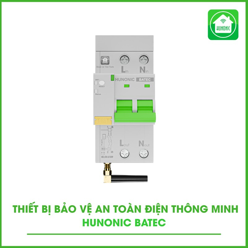Thiết Bị Bảo Vệ An Toàn Điện Thông Minh HUNONIC BATEC Thiết Bị Bảo Vệ An Toàn Điện Thông Minh HUNONIC BATEC