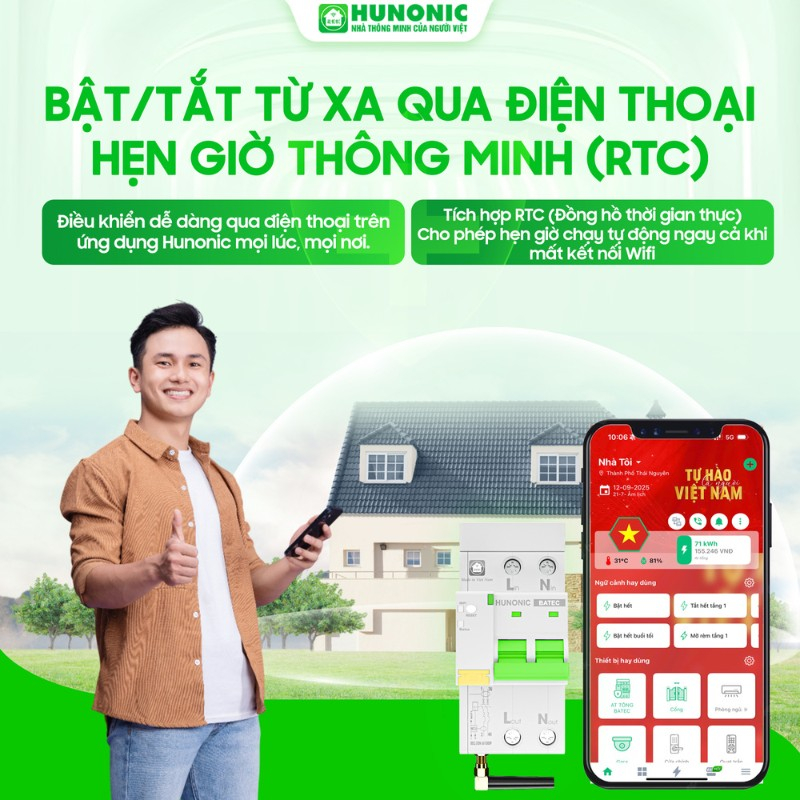 Thiết Bị Bảo Vệ An Toàn Điện Thông Minh HUNONIC BATEC 10 ra mắt hunonic batec